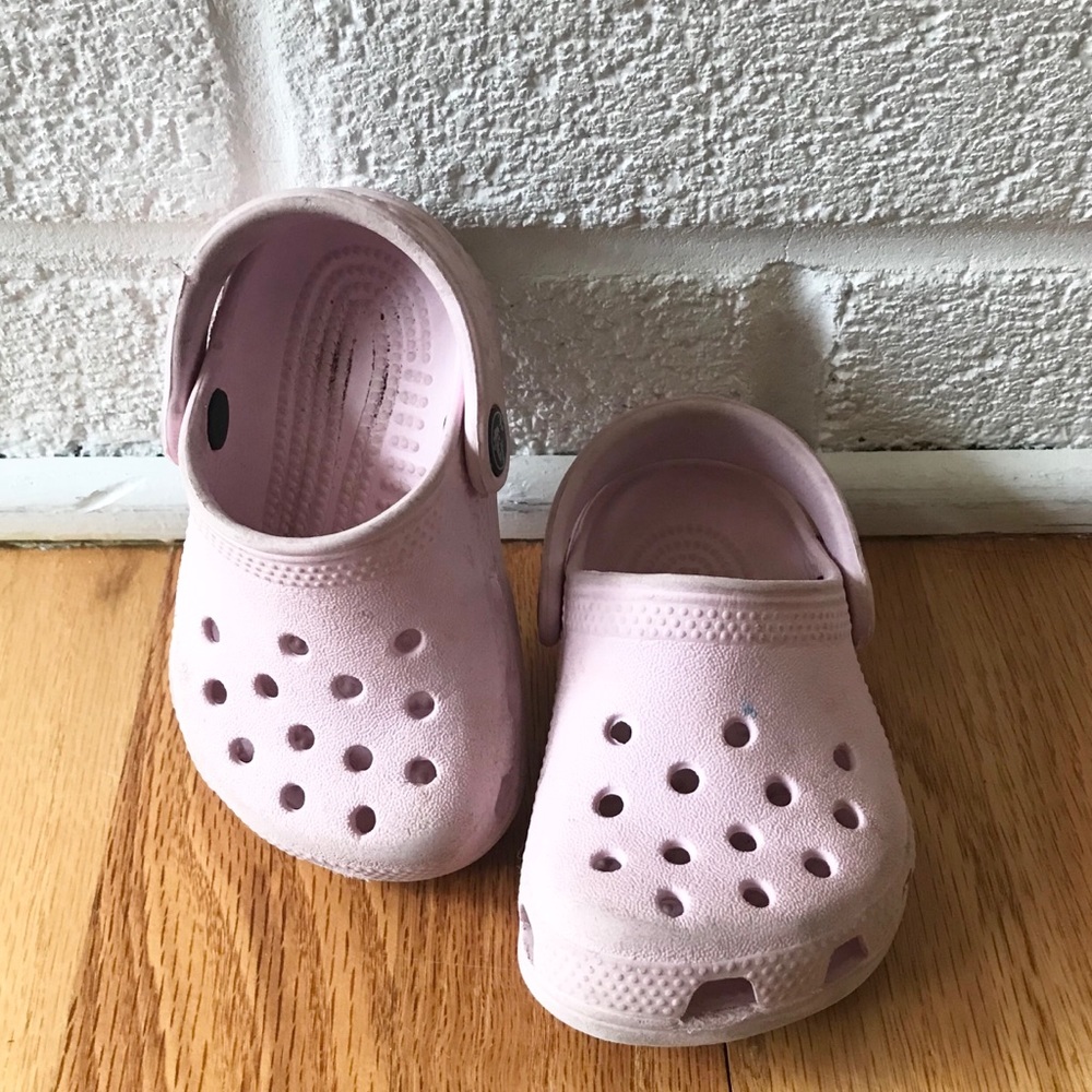 Baby Pink Crocs size 2 3 Toddler Play Condition